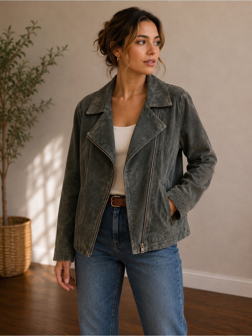 Vintage Dennis Basso Suede Leather Jacket – Women’s XS oversized